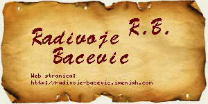 Radivoje Bačević vizit kartica
